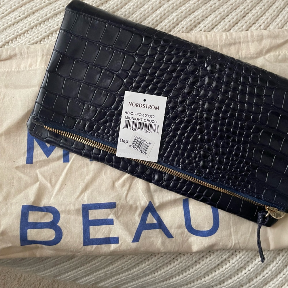 Clare V Midnight Croc clutch!